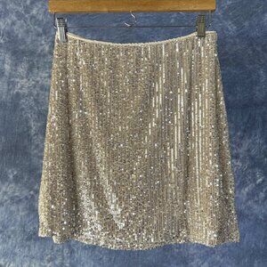 Old Navy Champagne Sequin Skirt Sz M